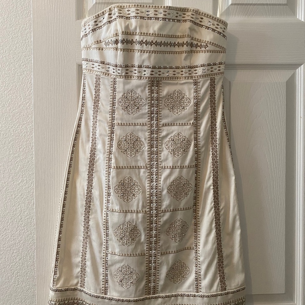 White House Black Market White Embroidered Dress